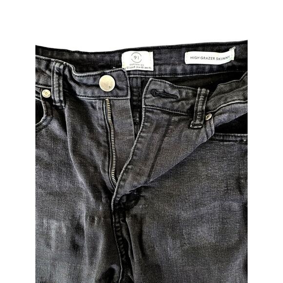 Cotton On 91 High Grazer Skinny Ankle Jeans Women 8 Black Stretchy Pants - Picture 9 of 9